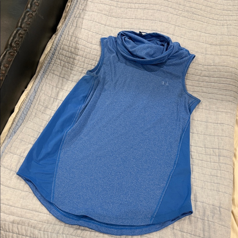Under Armour Sleeveless Blue Cowl Neck Performance Tank Top